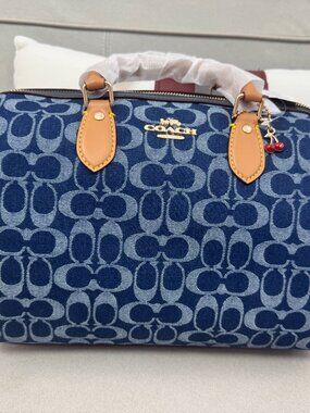 Coach Rowan Satchel Bag In Signature Denim Canvas NWT CY699